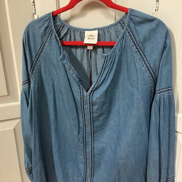 Knox Rose | Denim-Look Tunic - Picture 3 of 6
